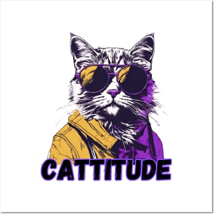 Cool Cat With A Cattitude Posters and Art